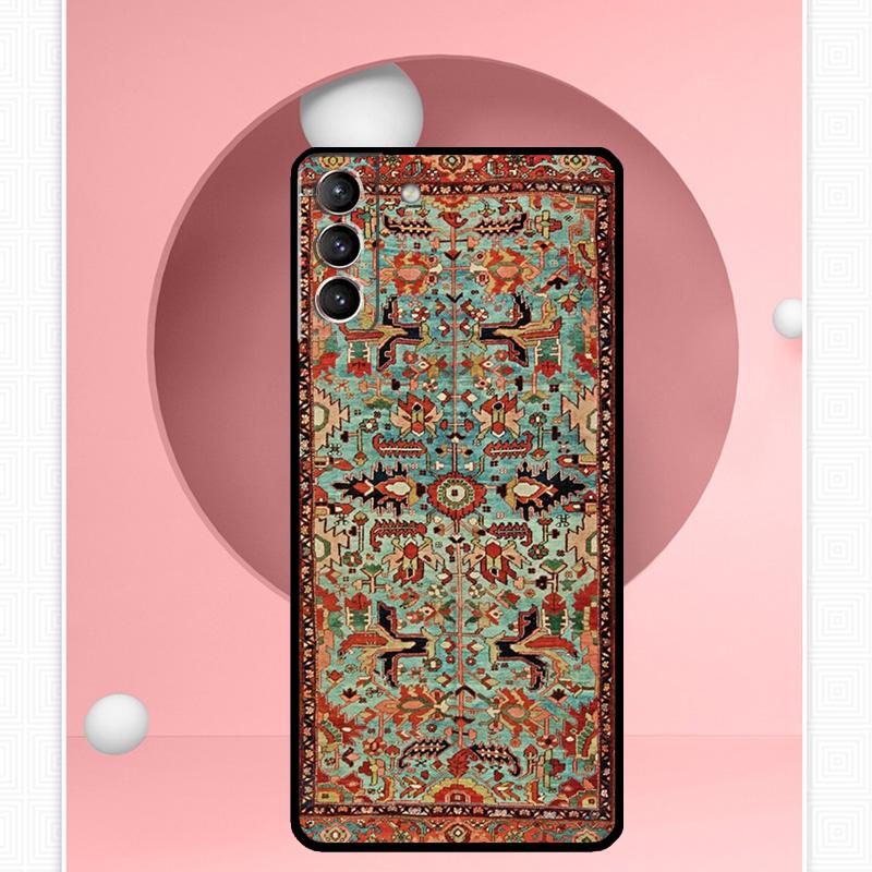 Persian Carpet Floral Pattern Cover For Samsung Galaxy S23 S24 Ultra S8 S9 S10 S22 Plus Note 10 20 Ultra S20 S21 FE Case