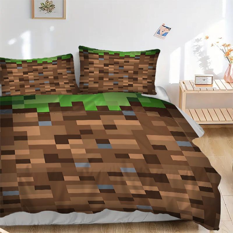 3 шт. Комплект постельного белья в стиле Minecraft - Идеально для любой комнаты, Идеальный подарок для фанатов и путешественников1202092a