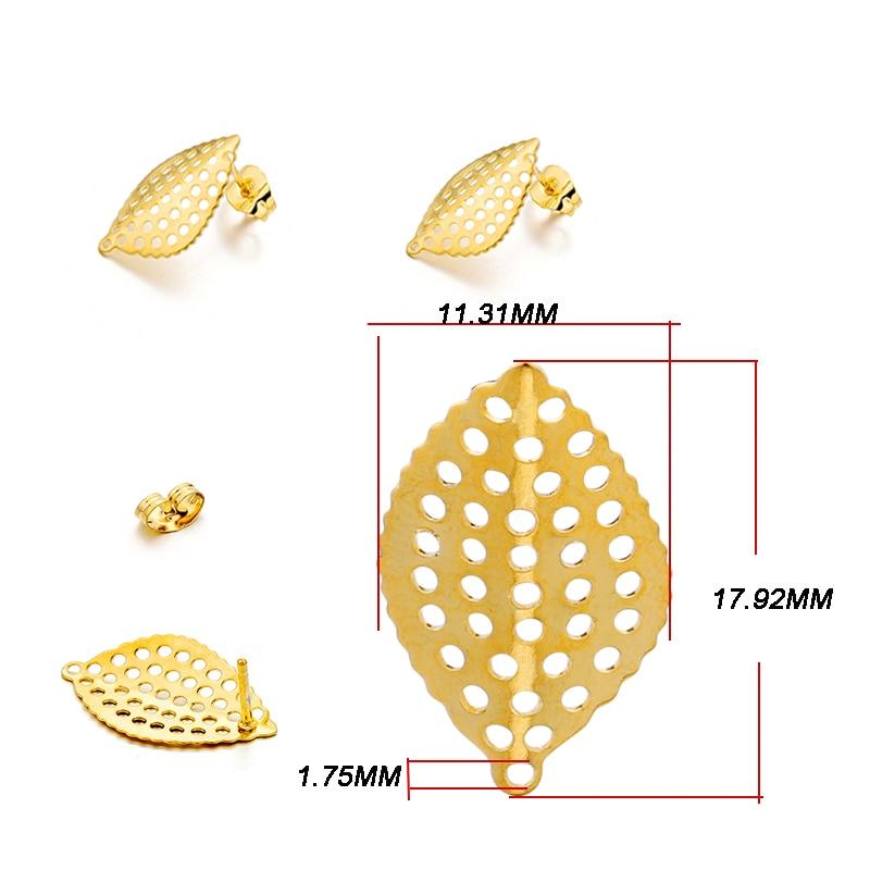 10 шт., геометрические круглые серьги-гвоздики из нержавеющей стали, серьги-гвоздики золотого цвета с цветком, базовый разъем для DIY, аксессуары для изготовления ювелирных изделий