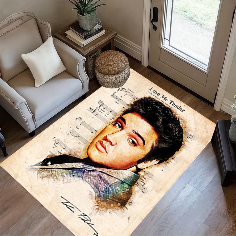 Love Tender: Elvis Presley's Legacy Area Rug Design for Bedrooms Dormitory Decorate room Playrooms Antislip Carpet Anime Office Decor