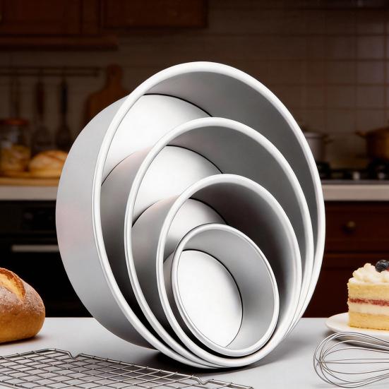 2/4/5/6/7/8/10/12-Inch Aluminum Alloy Cake Pan with Removable Bottom Non-stick Round Springform Cake Pan Cheesecake Baking Mold Kitchen