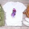 (Asian Size)Women Print Lady Female Tee Top Beach Cartoon Lovely Vacation Fashion T Shirt Clothing Casual Short Sleeve Graphic T-shirt