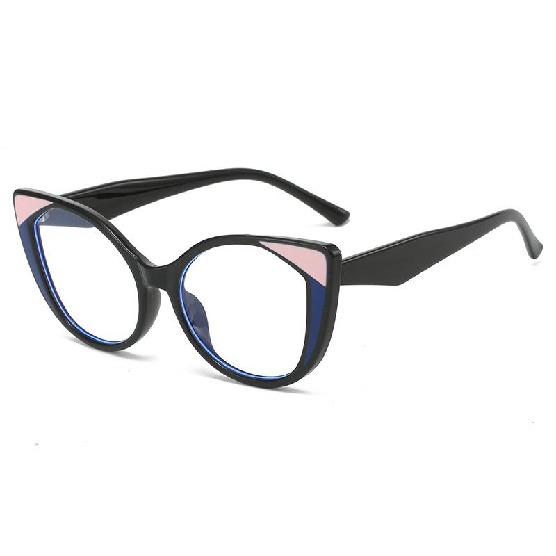 Export retro cat eye flat glasses, European and American fashion tr glasses frames, personalized anti-blue flat glasses for women