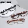 Retro Women Reading Glasses Eye Protection PC Square Eyeglasses Without Face Clip Spring Legs Eyewear for Men