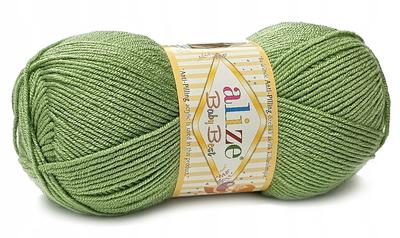 ALIZE BABY BEST Children's Yarn, Soft and Delicate Pea Green 485