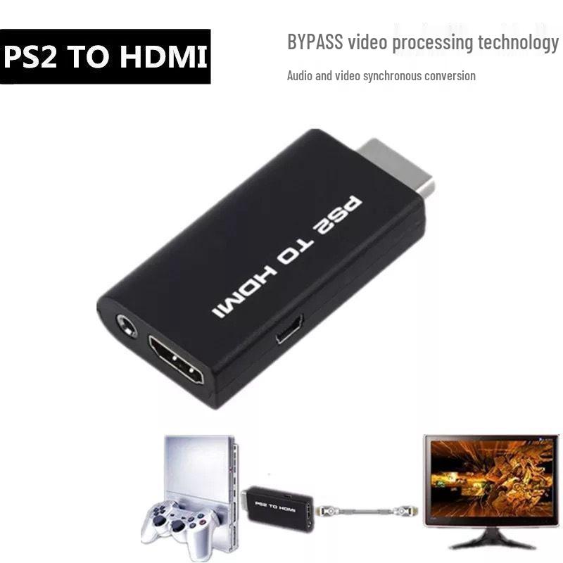 Конвертер PS2 в HDMI: Компонент игровой консоли к HDMI, HD 1080P со звуком/видео