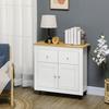 Sideboard Storage Cabinet, Modern Kitchen Cupboard with Double Doors and Drawers for Dining Room, Living Room and Entryway, White