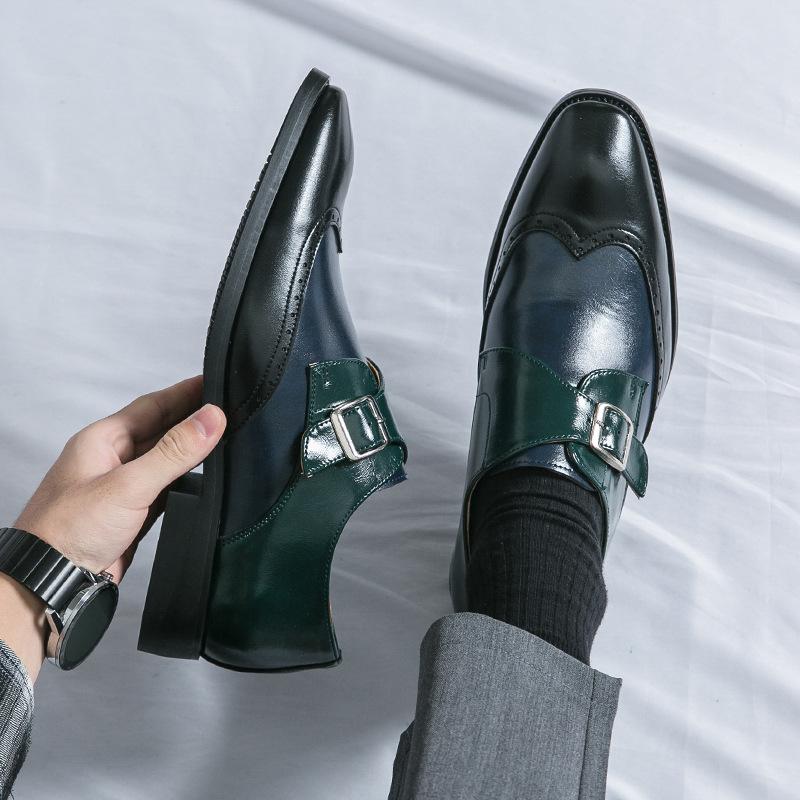 Мужские туфли смешанных цветов, модные туфли с застежкой, формальные туфли для джентльменов, повседневные туфли без застежек, деловая обувь, sapato social masculino