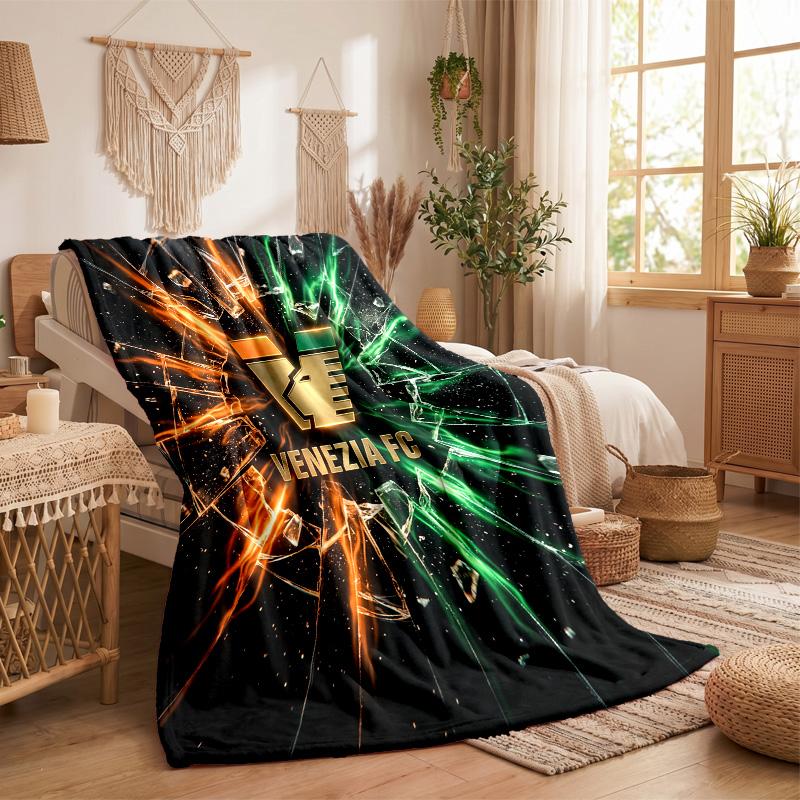 Venezia FC Football Print Flannel Blanket Soft Warm Sofa Bed Throw Blanket For Home Office Bedroom