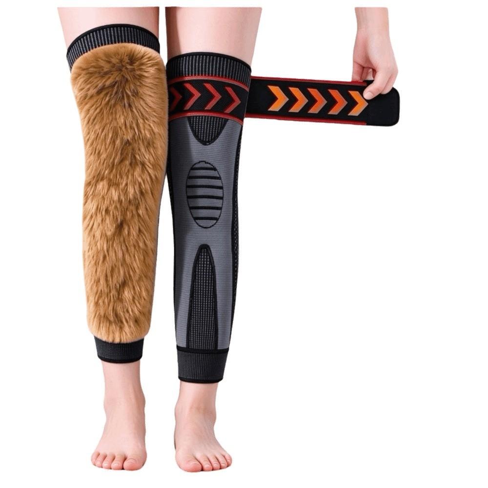 Elastic Warm Knee Pads with Straps Windproof Thermal Leg Warmers Old Cold Legs