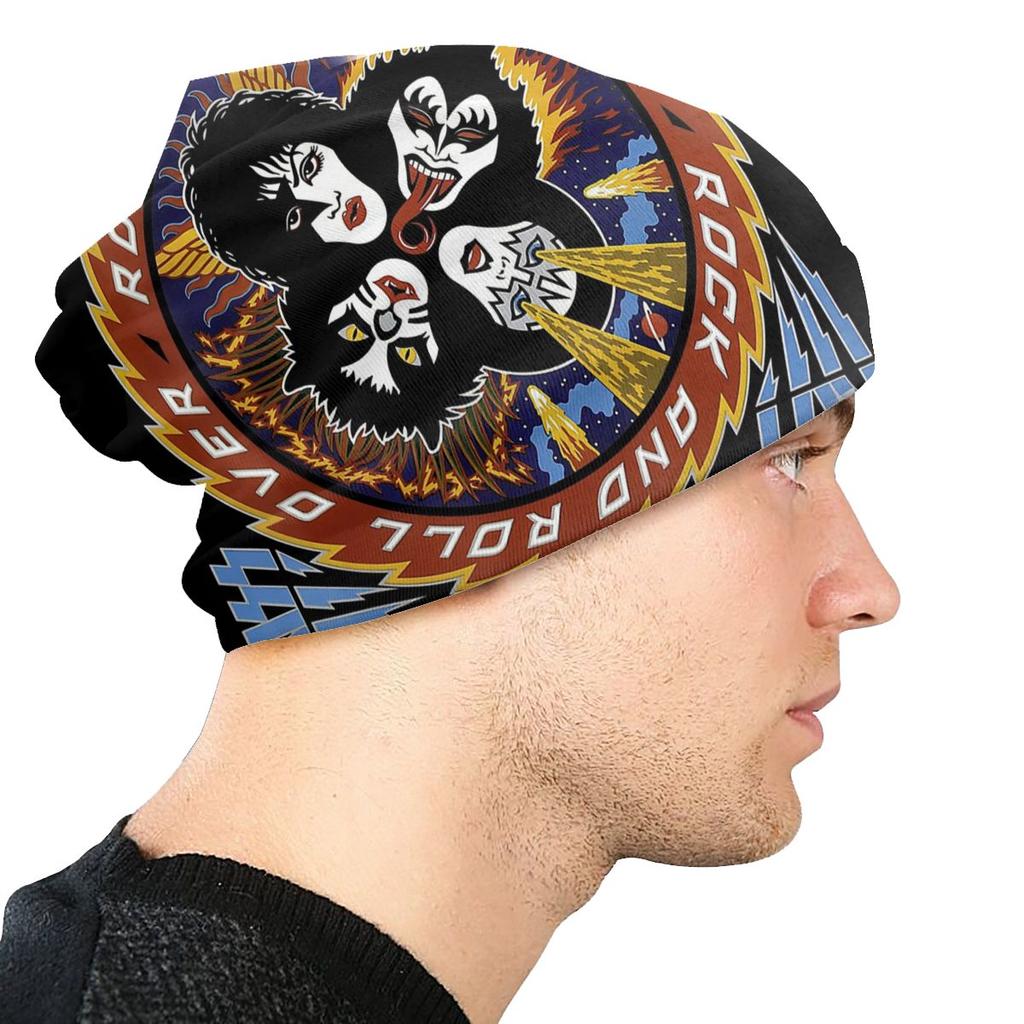 Kiss Over 40 Rock N Roll Unisex Bonnet Winter Warm Running Hats Double Layer Thin Hat Breathable Caps