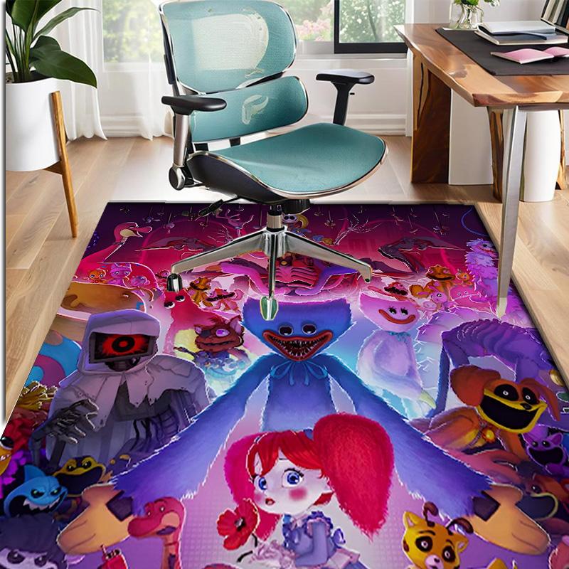 Huggy Wuggy Pattern Rug, Indoor/Outdoor Mat, for Picnic, Gameroom, Bedroom, Office, Living Room, Home Decor Carpet, Birthday Gift