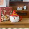 Santa Claus Mug with Lid Cute Ceramic Cup High-looking Creative Cup Couple Coffee Cup Gift