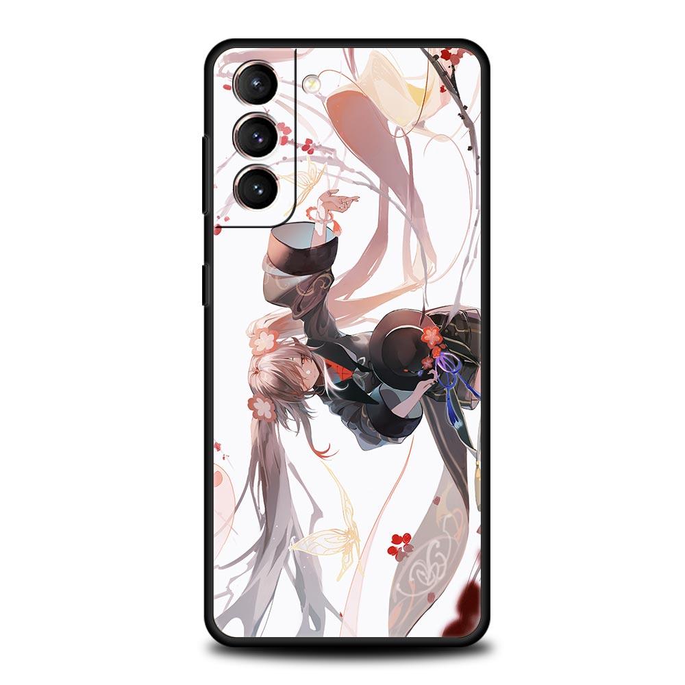 Чехол для телефона Genshin Impact Raiden Shogun Hu Tao для Samsung Galaxy S23 Ultra S22 S21 S20 FE 5G S10 S10E S9 S8 Plus Note 20