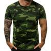 Men's Casual Summer Round Neck Tight Sexy Camouflage Short Sleeve Top Men's Sports T-Shirt