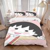 Chibi Character Adventure Print 3Pcs Bedding Setduvet Cover With 2 Bedropillowcase Home Birthday Gift