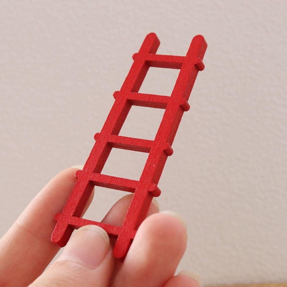 Wooden Wooden Ladder Dollhouse Miniature Model Creative Figurine Stairs Toys  Pretend Play Toys
