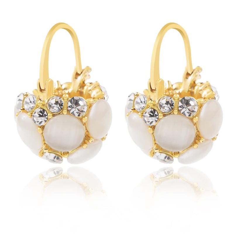 Элегантные круглые серьги с камнем кошачий глаз — простой, универсальный, модный женский аксессуар