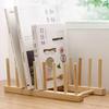 Multifunctional Drain Rack Wooden Plate Rack Dish Rack Kitchen Organizer for Plates/Cutting Boards/Plates/Cups/Pot Lid