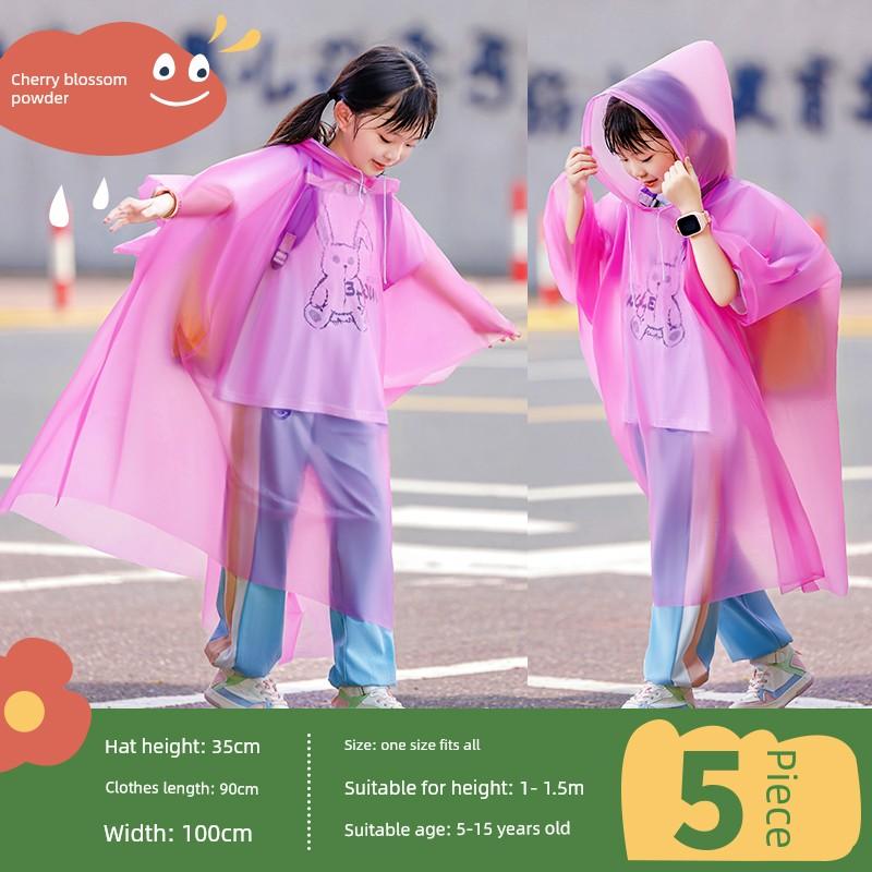 Children's Disposable Raincoat for Travel, Portable Full-Body Rainwear for Students, Girls, Boys, Elementary School Students, Thickened Rain Poncho