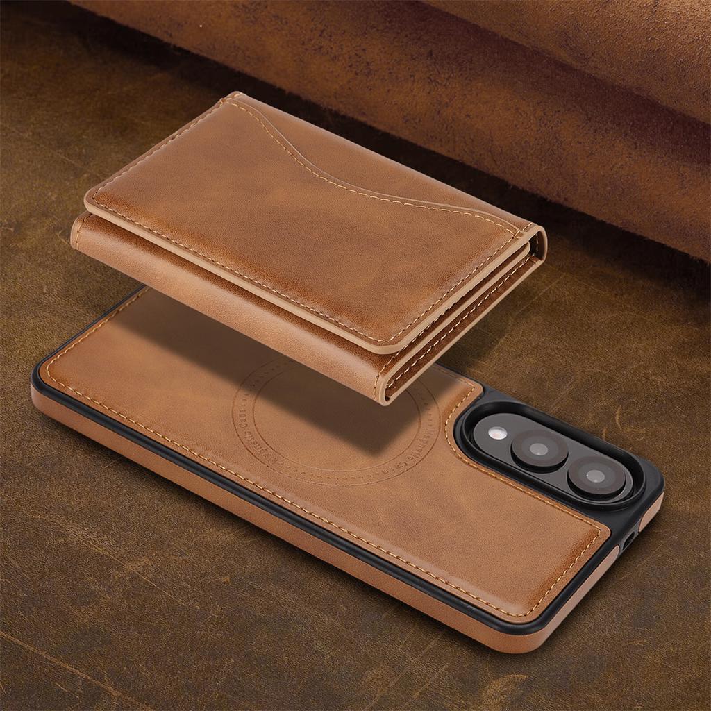 Магнитный чехол-кошелек 2-в-1 для серии Samsung S24-25, противоударный и с RFID-блокировкой, отделение для 9 карт и подставка