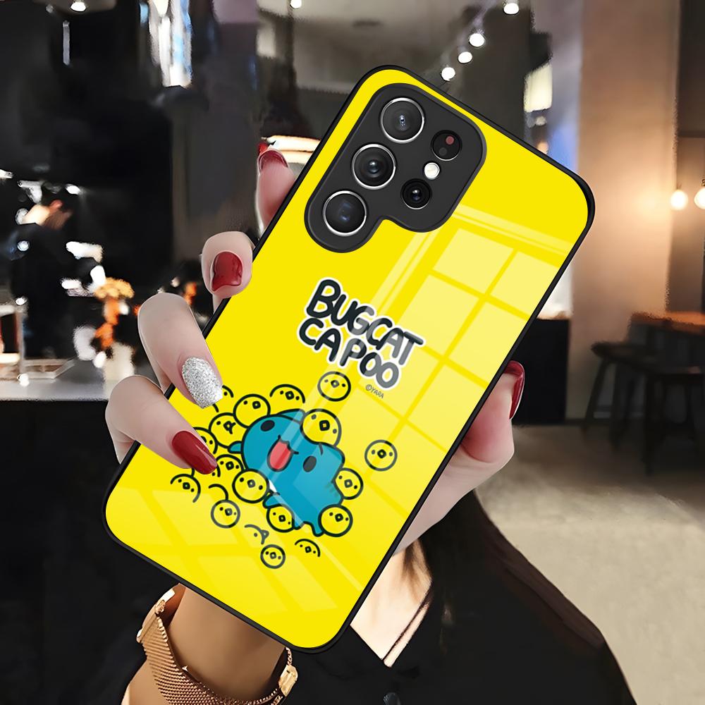 Милый чехол для телефона B-Bugcat Capoo для Samsung S26 S25 Edge Ultra 24 23 22 21 Ultra Plus Fe A55 56 15 4G 5G Стеклянная крышка