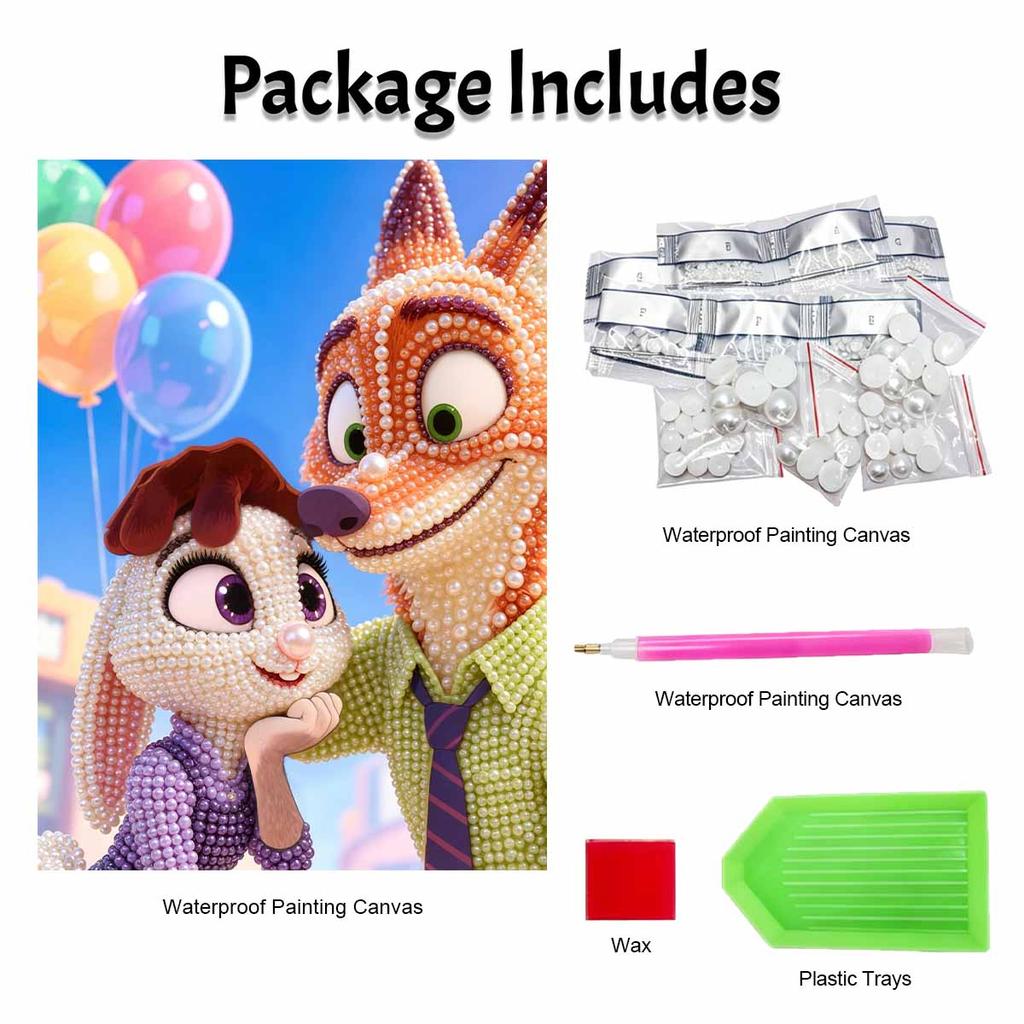 Disney Zootopia Nick Judy pearl painting handmade diy pearl art painting simple living room hanging painting decoration
