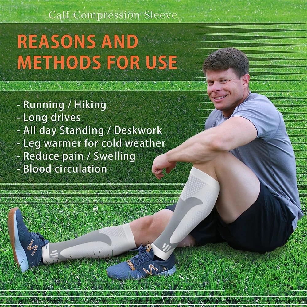 1 пара компрессионных рукавов для икр, носки без носка, лечение шинплантов, варикозного расширения вен для ног и облегчения боли, шины для икр