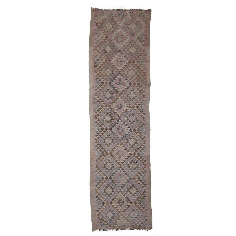 Turkish Handwoven Oushak Kilim Runner - Ethnic Decor