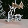 Рождественский орнамент прозрачный акриловый кристалл блестки олень дерево колокольчик звезда венок кулон праздник