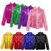 Kids Boys Girls Sequins Choir Costume Hip Hop Jazz Latin Dance Performance Shirts Disco Club Tops