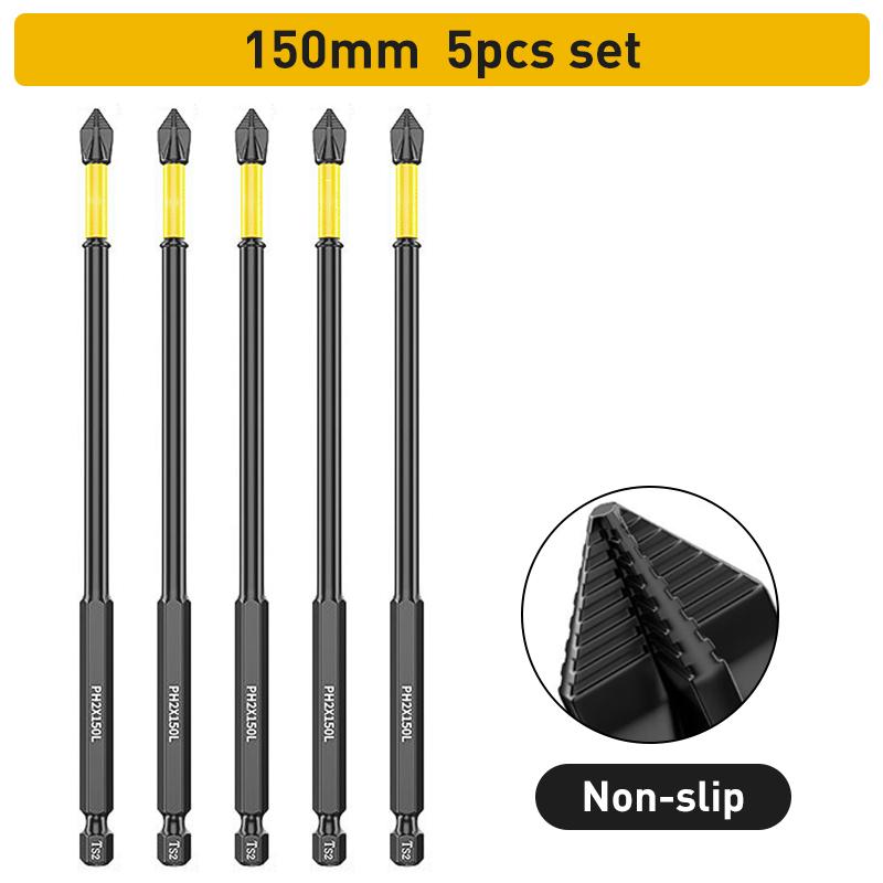 Non-Slip Impact Batch Head Strong Magnetic Cross High Torque Hardness Screw 25/50/65/70/90mm Waterproof Ph2 Screwdriver Bits Set