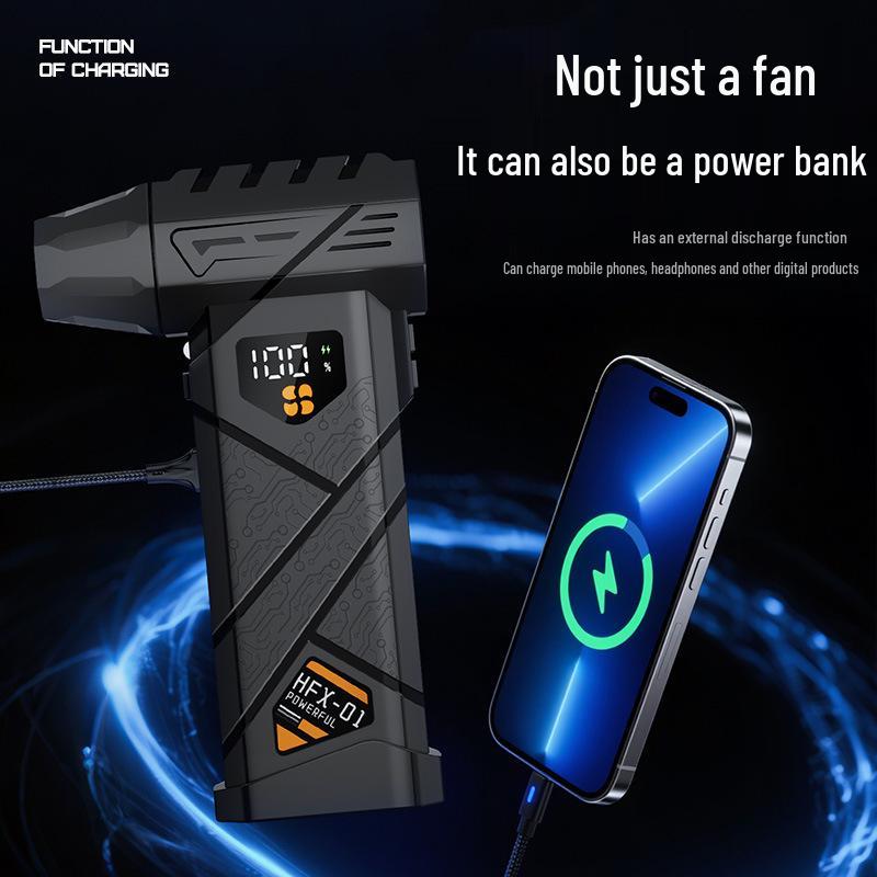 High-Speed 130,000 RPM Wireless Turbine Fan with Brushless Motor - Powerful Mini Dust Blower