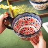 Ручка для рук миска Бытовая кухонная посуда Винтажная керамическая миска для лапши, супа, риса Большая миска салат личная посуда