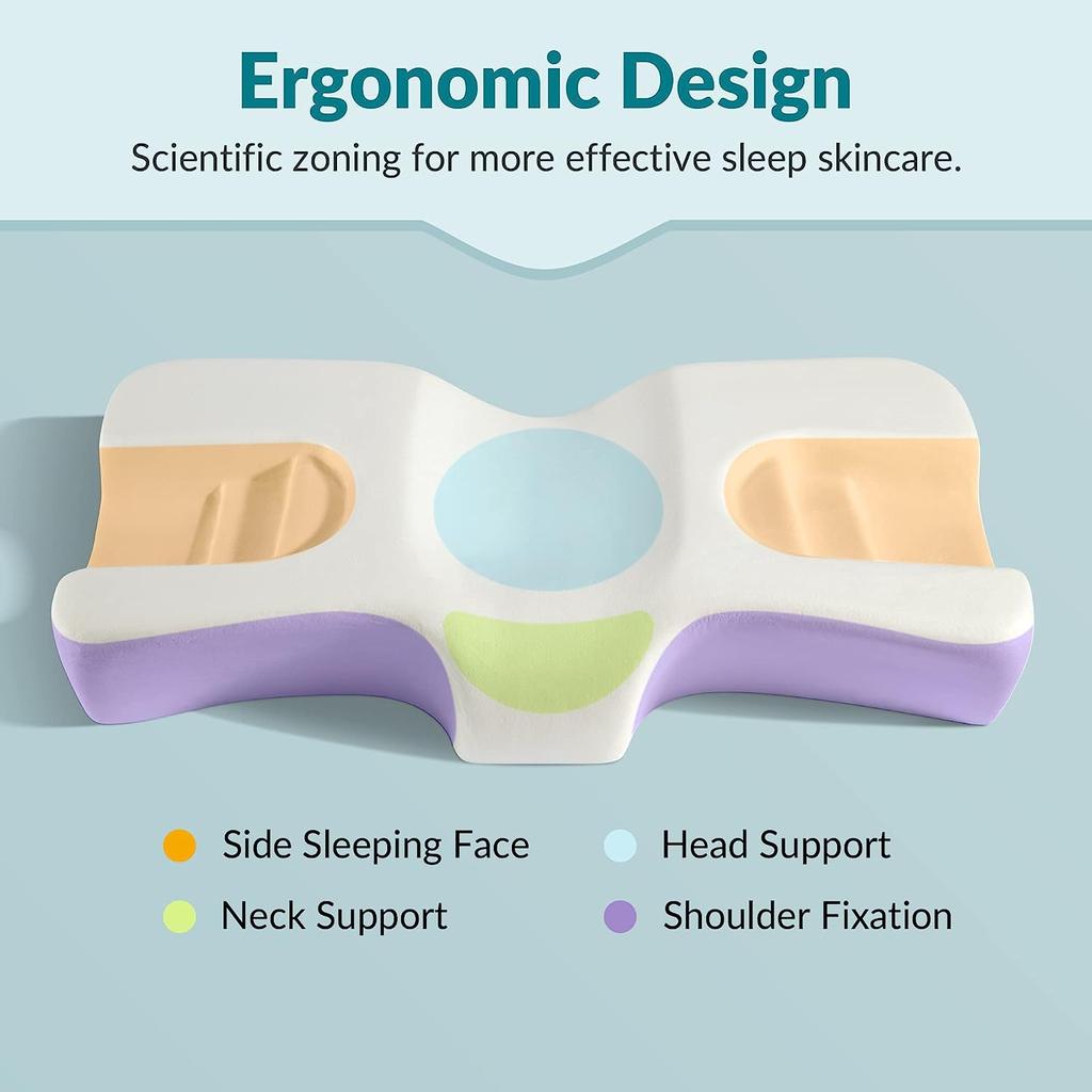 Подушка для сна на боку от боли в шее и плечах, профилактики морщин - косметическая подушка против морщин и старения.