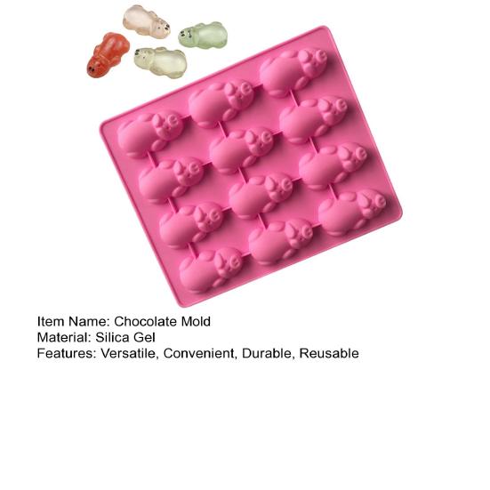 Форма для шоколада в форме свиньи, антипригарная силиконовая форма для конфет, 12 сеток, форма для десерта для домашней кухни