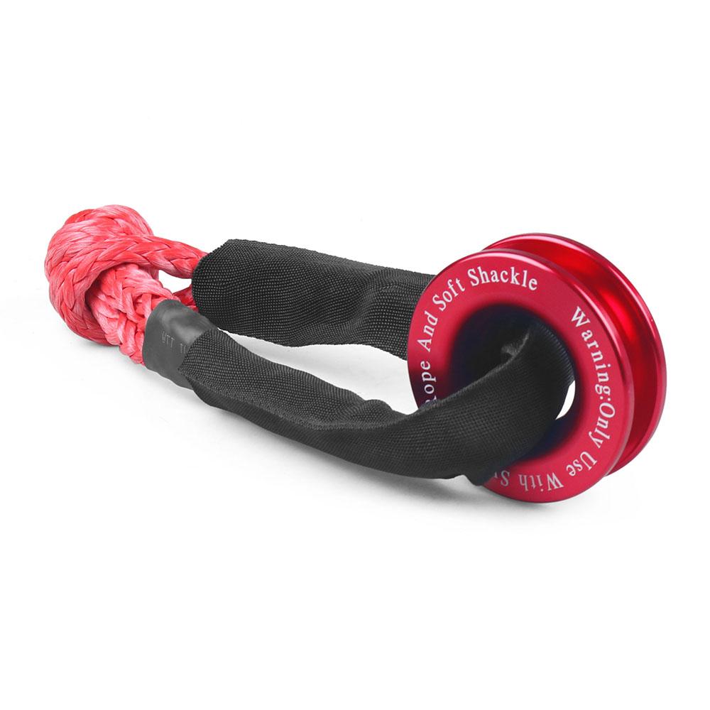 41000lbs Winch Rope Synthetic Soft Shackle+Recovery Ring Set Rugged Shackles With Protective Sleeve for Truck Vehicle Recovery