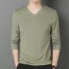 Men's Slim Fit V-Neck Long-Sleeved T-Shirt for Spring and Autumn