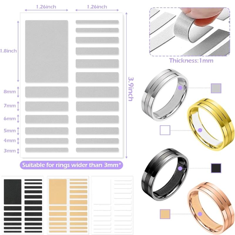 Assorted Rings Sizer Kits Invisible Fit Adjuster for Loose Bands Comfortable Plastic Rings Reducer Sizing Strips