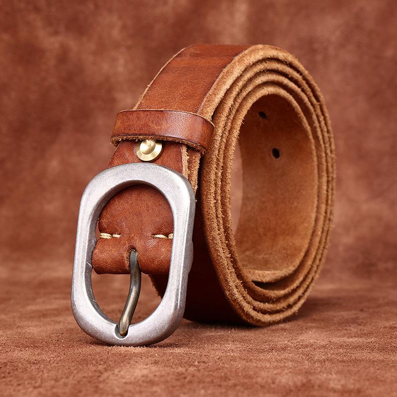 Ami Kaji Американский ретро утолщенный мужской ремень со скошенным краем мужской ремень из натуральной кожи первого слоя из воловьей кожи из нержавеющей стали для мужчин