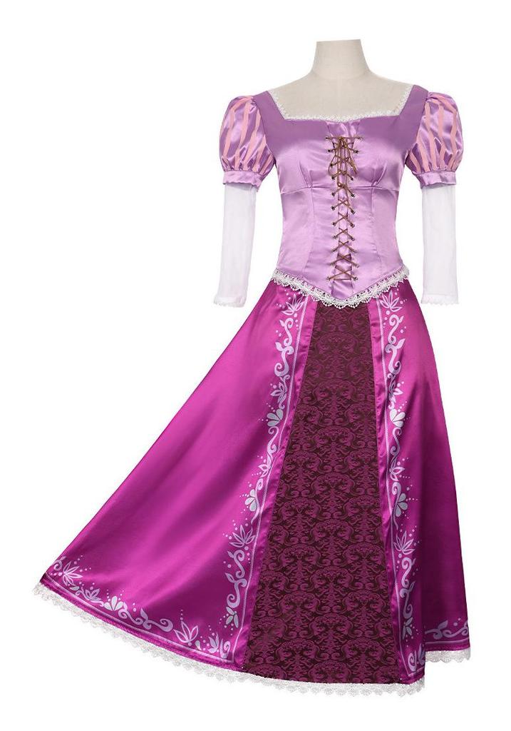 European Court Gown Rapunzel and Flynn Rider Cosplay Costume