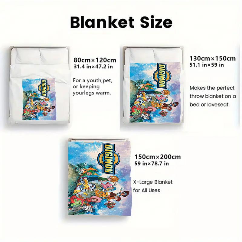 Digimon 2D Flat Pattern Flannel Blanket High quality All Seasons Warmth and Comfort Perfect for Christmas Gifts.NMT0928542