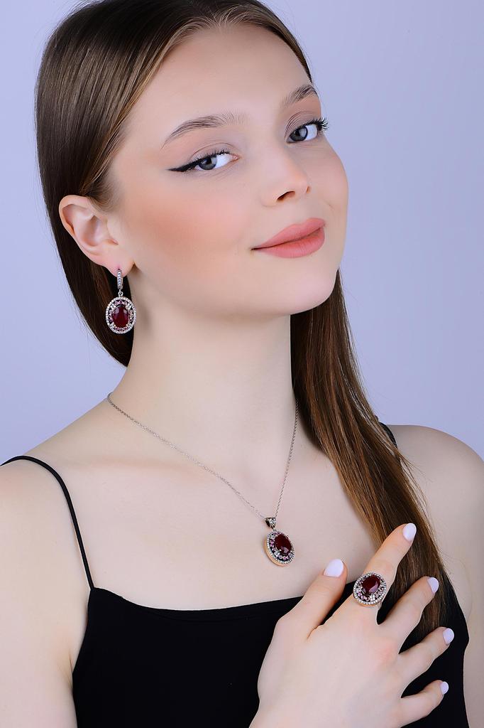 Изысканные серебряные серьги с рубиновым камнем в османском дизайне, серьги из турецкого серебра и бронзы ручной работы, уникальный подарок для женщин