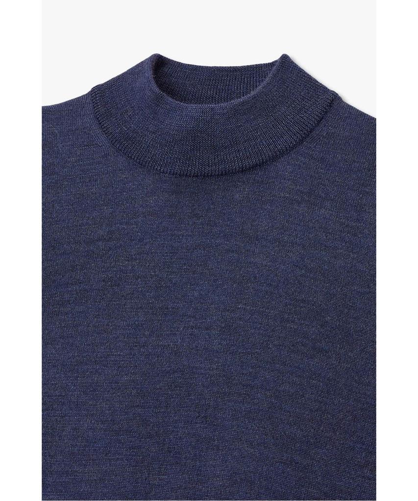 MAN ON THE BOON [Morgano] Mock Neck Wool Knit Pullover_Melange Blue 4715313910