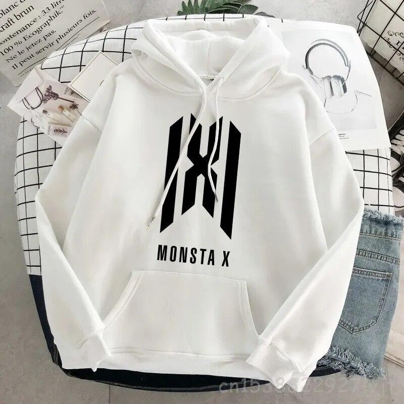 Хипстерский пуловер Monsta X, большая причудливая толстовка с капюшоном, толстовка в стиле Харадзюку, осенняя одежда, женские толстовки с длинными рукавами, уличная одежда, унисекс, толстовка