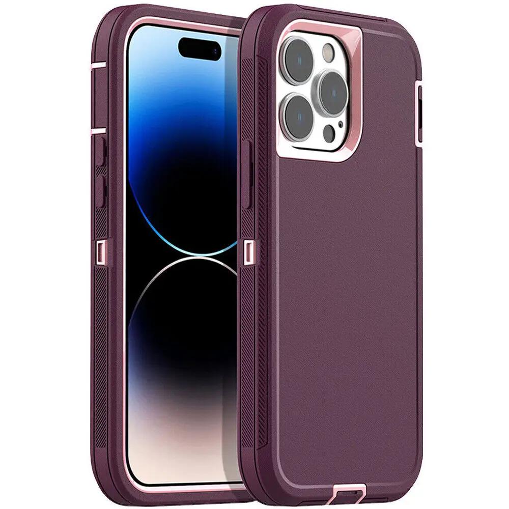 3в1 гибридный сверхпрочный защитный чехол для iPhone 16 15 14 13 12 11 XR XS Pro Max 7 8Plus Otter Case Box военный защитный противоударный чехол с полной защитой