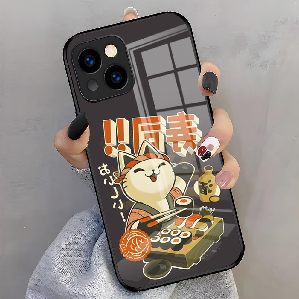Cartoon Sushi Good Phone Case For IPhone 17 Pro Max 16 15 14 Pro Max 13 11 X Xs Xr 8 7Plus Glass Cover