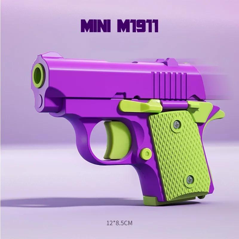 3D Printed Mini M1911 Model Toy Gun Decompression Gravity Carrot Gun Adult Fidget Toys Kid Stress Relief Toy Christmas Gift Toy