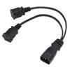 IEC320 C14 Male To 2 Nema 1 15R Female Power Cord PVC Y Splitter Adapter Power Extension Cable for