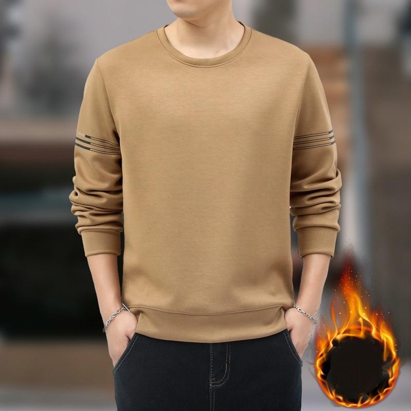 Мужской свитер с круглым вырезом больших размеров, осенне-зимний пуловер, свободный мужской топ с длинными рукавами